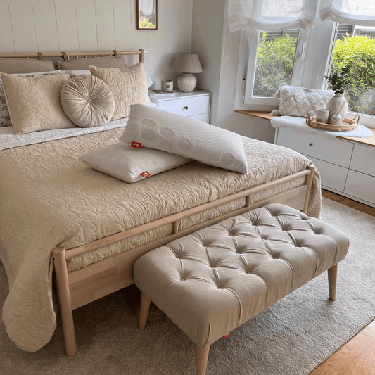 banqueta de dormitorio morfeo beige