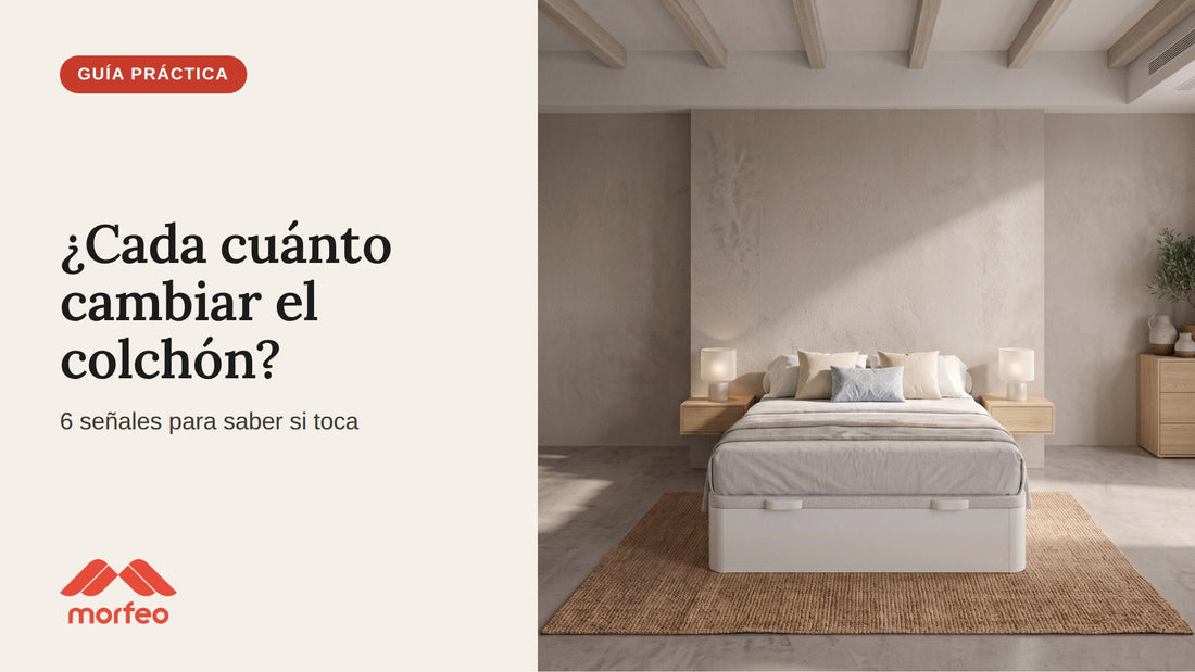 Dormitorio con canapé y colchón Morfeo, guía sobre cada cuánto cambiar el colchón