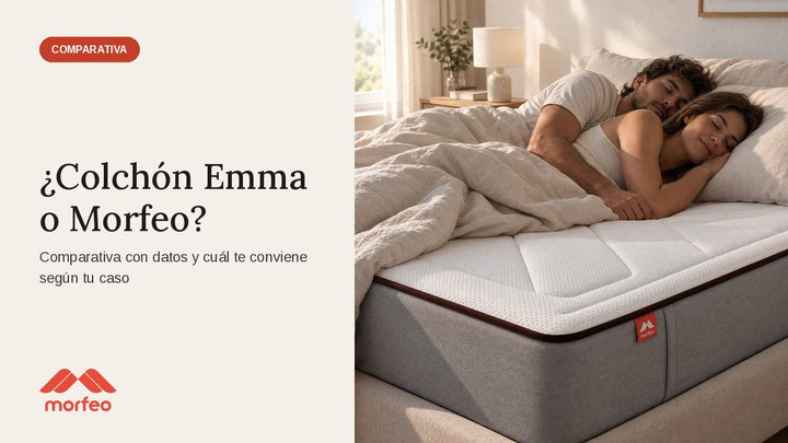 Pareja durmiendo en el colchón Original Hybrid de Morfeo: comparativa colchón Emma o Morfeo