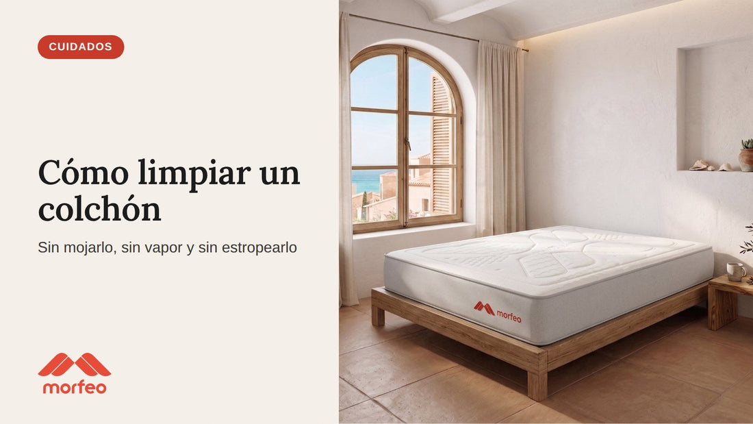 Colchón Morfeo en un dormitorio luminoso: guía para limpiar un colchón sin estropearlo