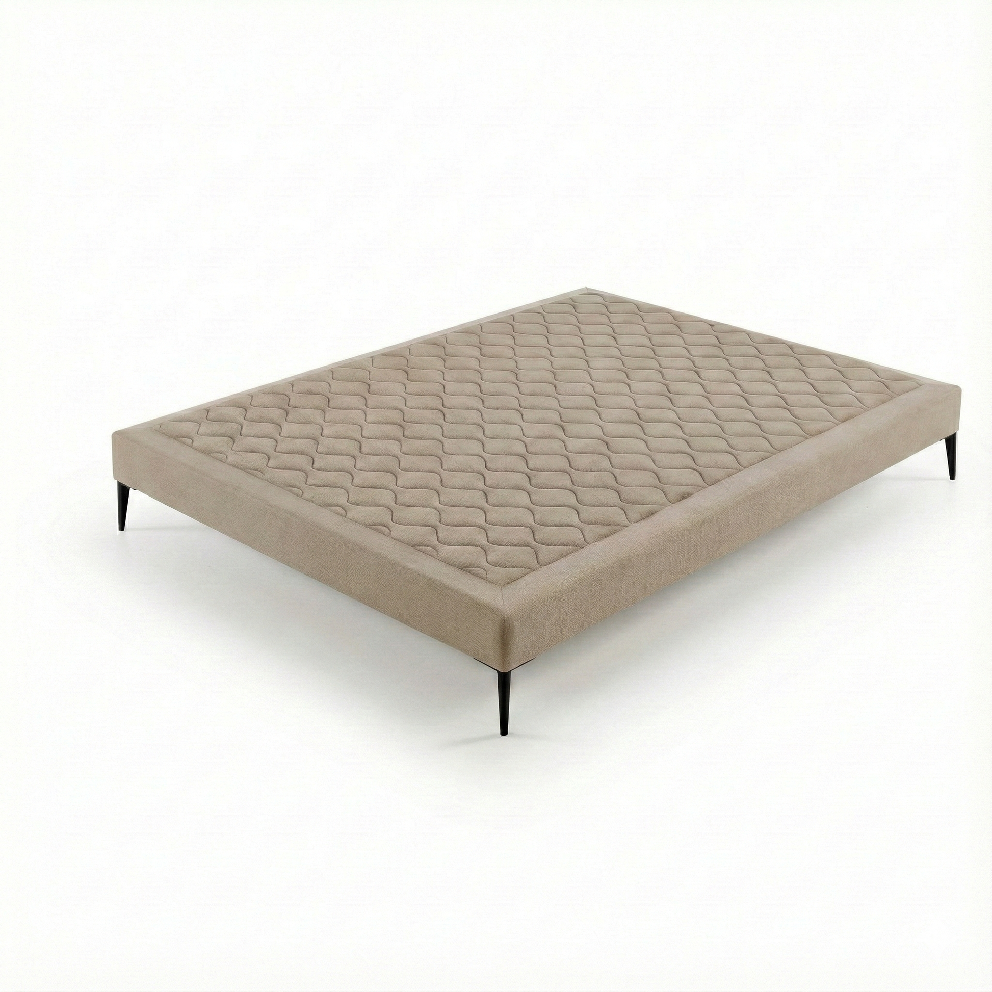 Vista en perspectiva de la Base Naxos en beige sobre suelo de madera