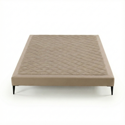 Base tapizada Naxos en beige con tapizado acolchado, vista cenital