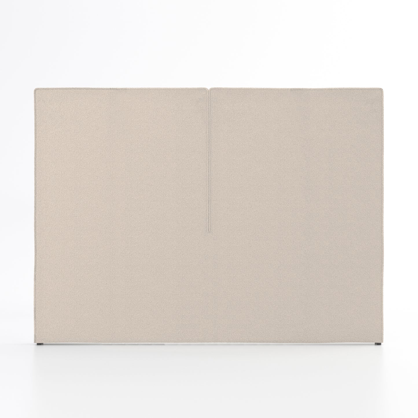 Vista frontal del cabecero Aura beige y blanco de Morfeo sobre fondo blanco.