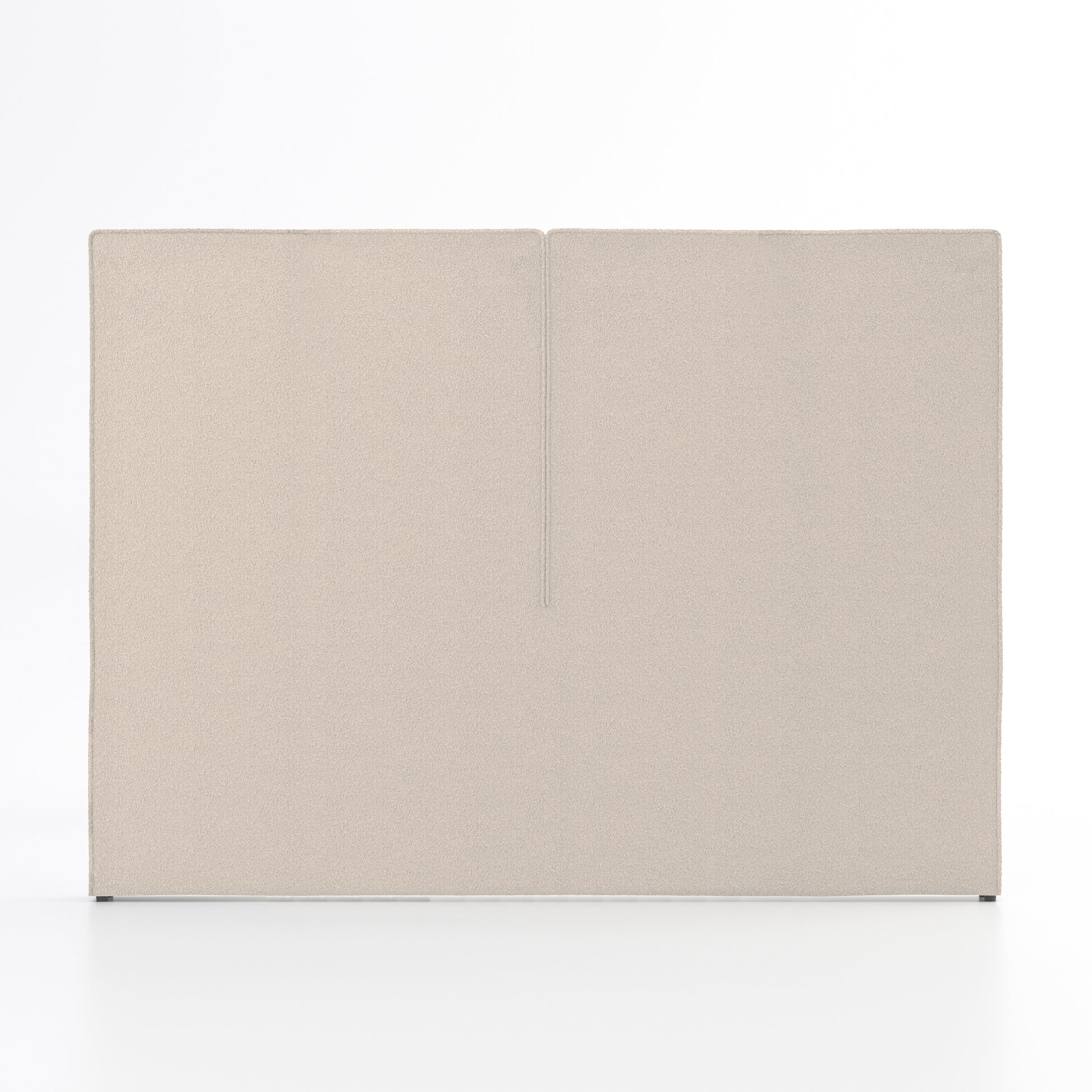 Vista frontal del cabecero Aura beige y blanco de Morfeo sobre fondo blanco.