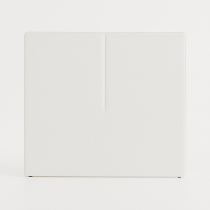 Vista frontal del cabecero Aura blanco y blanco de Morfeo sobre fondo blanco.