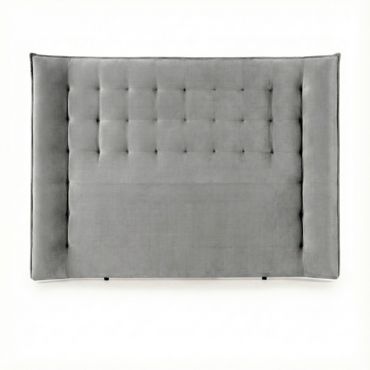 cabecero nido de morfeo en color gris sobre fondo blanco con diseño acolchado