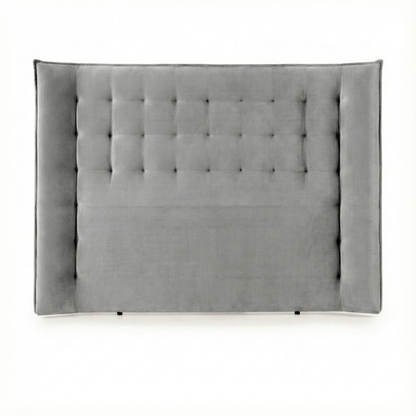 cabecero nido de morfeo en color gris sobre fondo blanco con diseño acolchado