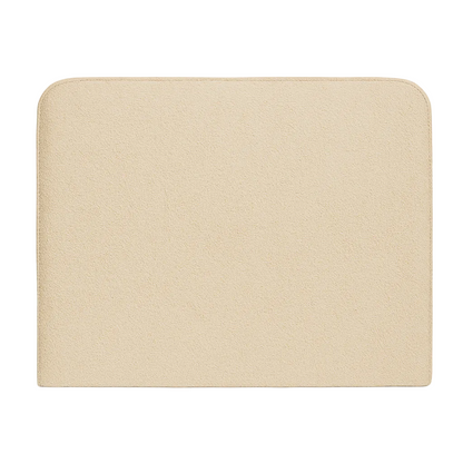 cabecero saona de morfeo en color beige con frontal tapizado y formas redondeadas