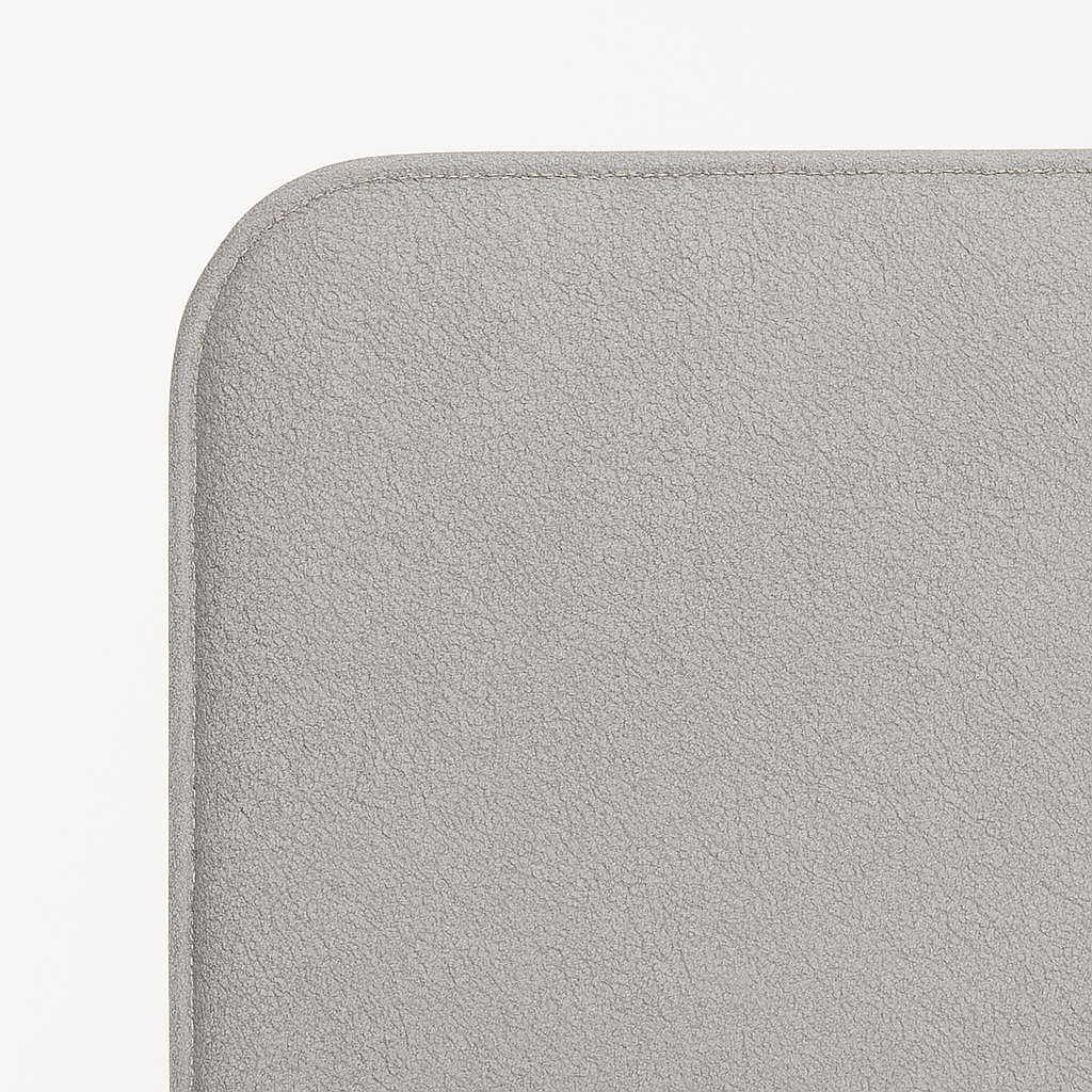 detalle del tejido bouclé gris del cabecero saona de morfeo con textura suave y mullida