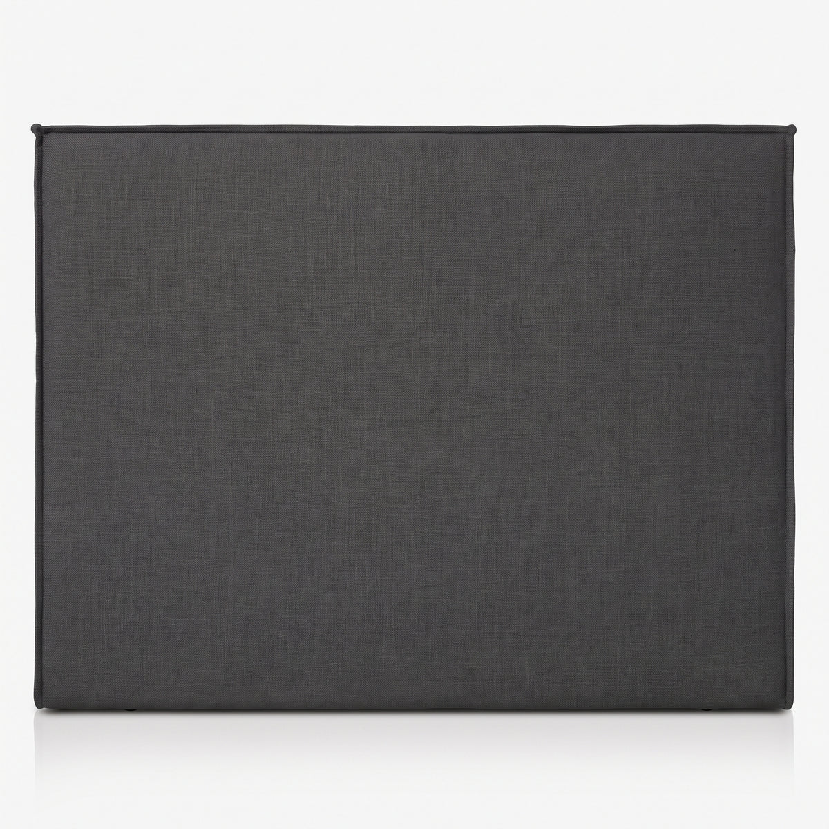 Cabecero tapizado Mox antracita de Morfeo, vista frontal sobre fondo blanco. Tejido antimanchas, fabricado en España.