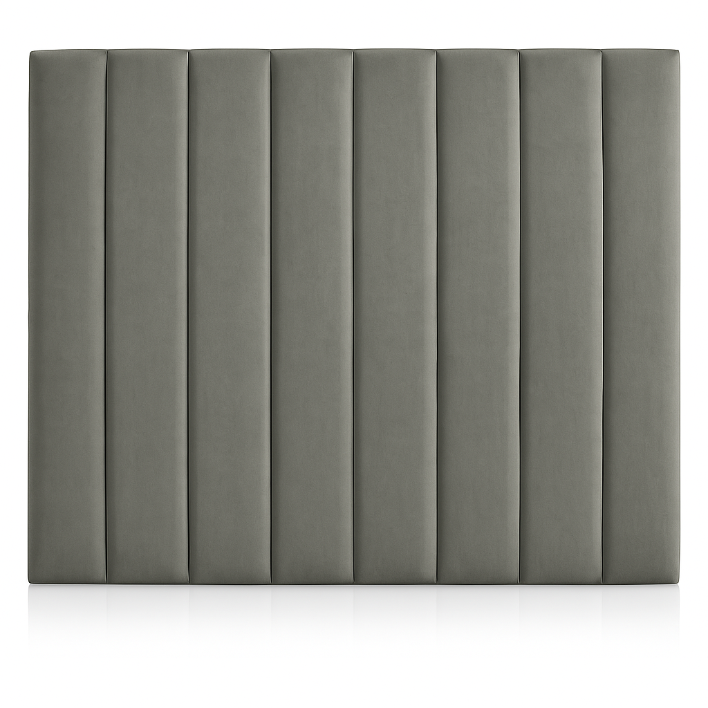 Front view of the Morfeo Tasos headboard in anthracite against a white background.