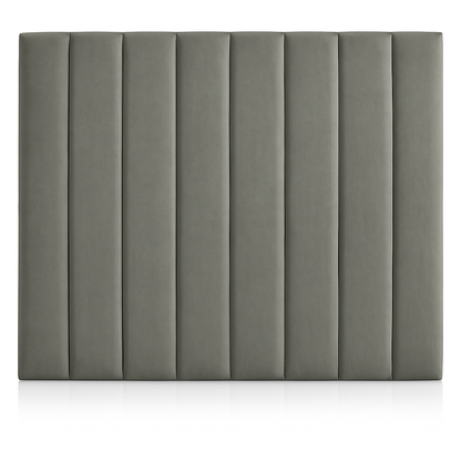 Front view of the Morfeo Tasos headboard in anthracite against a white background.