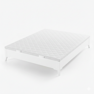 Il divano letto Niza bianco di Morfeo in prospettiva su sfondo bianco.
