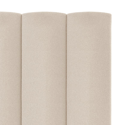 Detalle del tejido borreguito beige del cabecero Duna de Morfeo