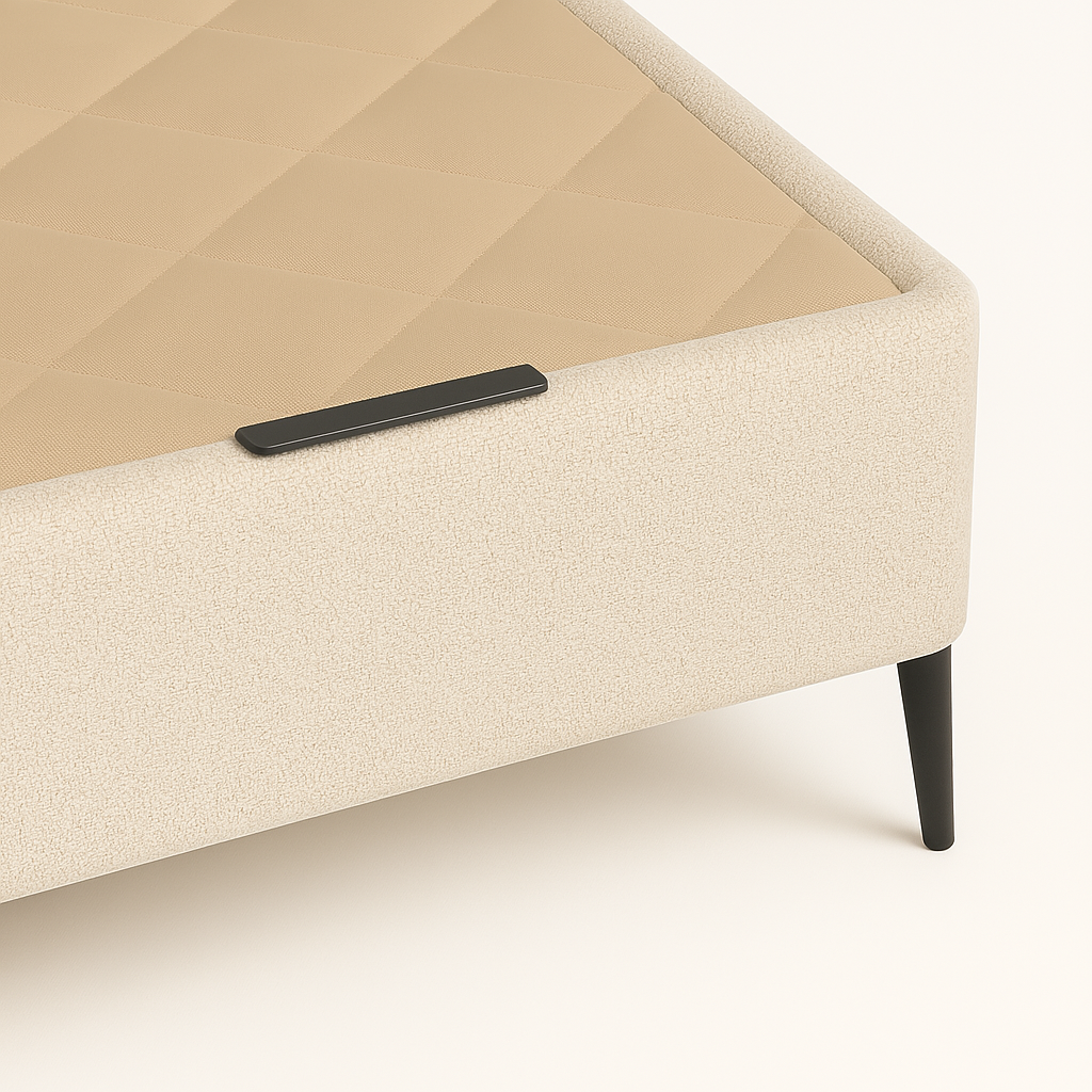 Detalle del tapizado beige del canapé Saona de Morfeo.