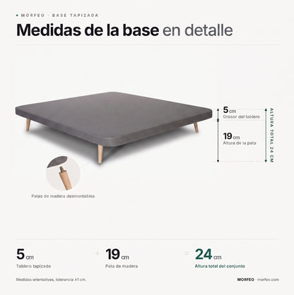 Base Tapizada Kos — Patas Nórdicas