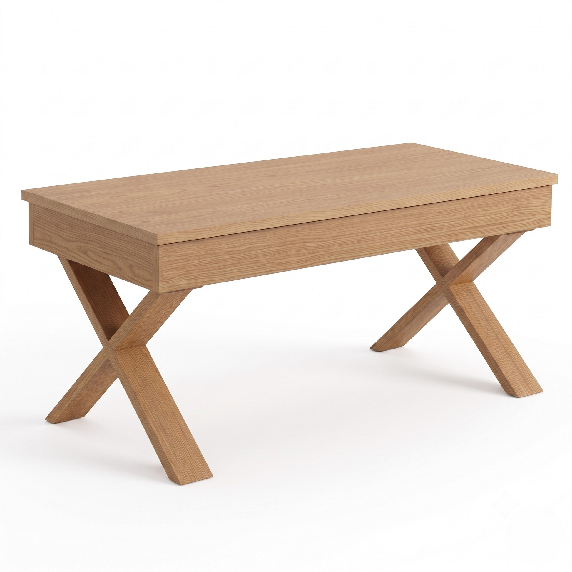Mesa de centro Vela de Morfeo con tablero de madera sobre fondo blanco.