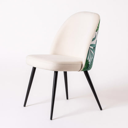 Silla Zazu blanca tapizada con patas metálicas negras - Morfeo 6