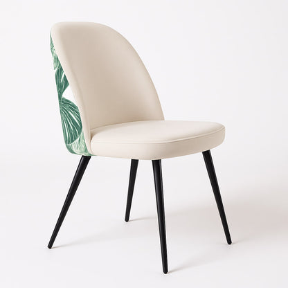 Silla Zazu blanca tapizada con patas metálicas negras - Morfeo 2