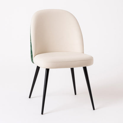 Silla Zazu blanca tapizada con patas metálicas negras - Morfeo 3