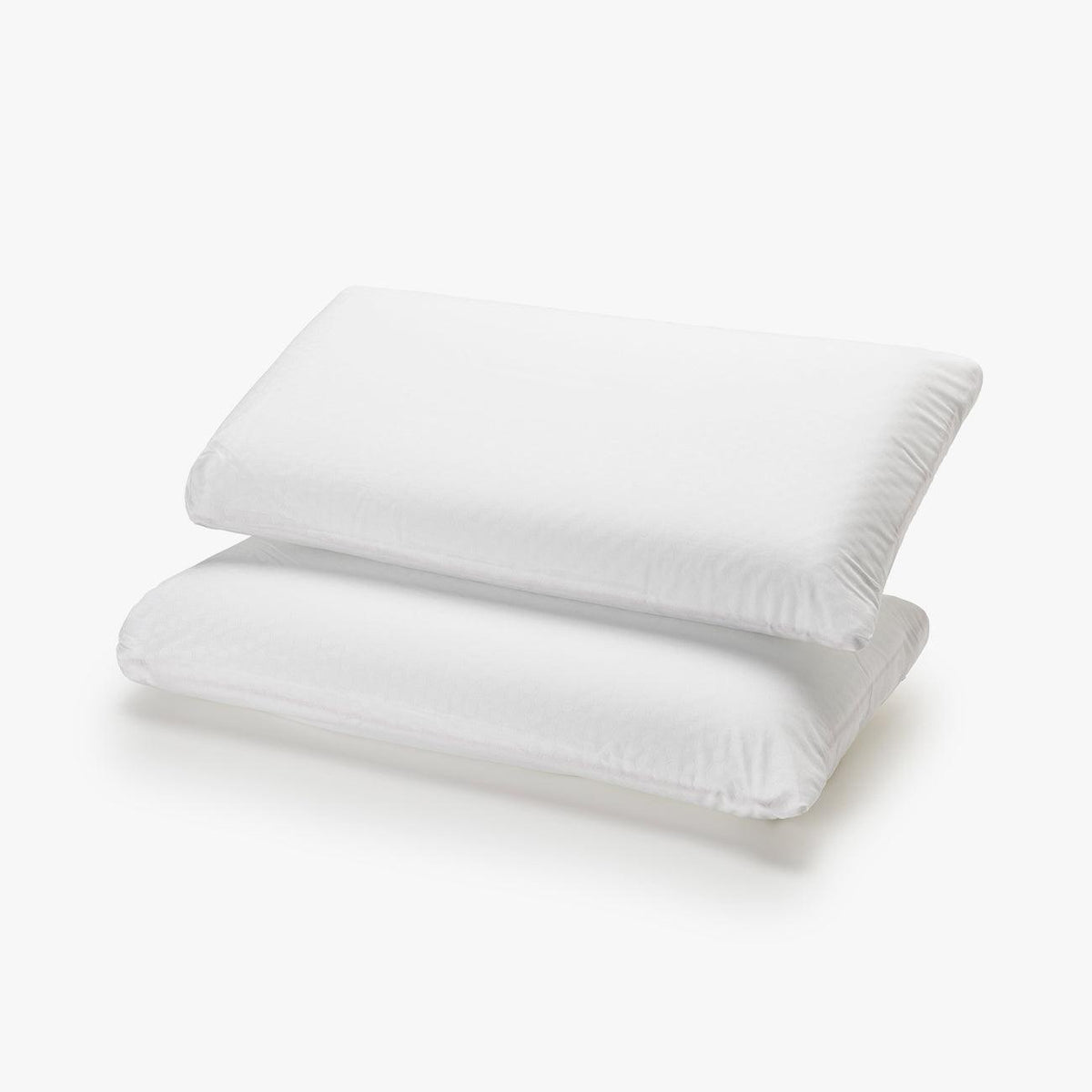 Dos almohadas con funda de almohada FreshCool de Morfeo apiladas en perspectiva sobre fondo blanco.